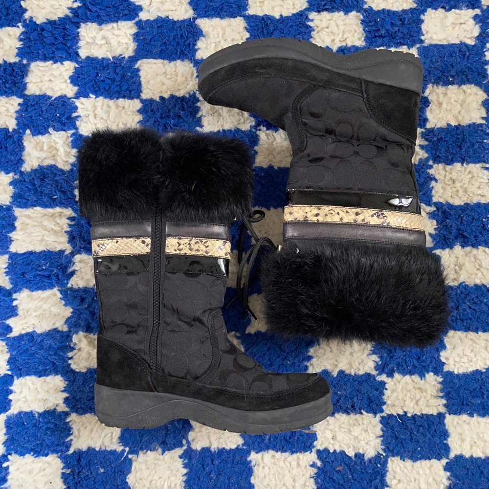 Coach black Lorna style winter snow boots / moon boots — women’s size 7.5